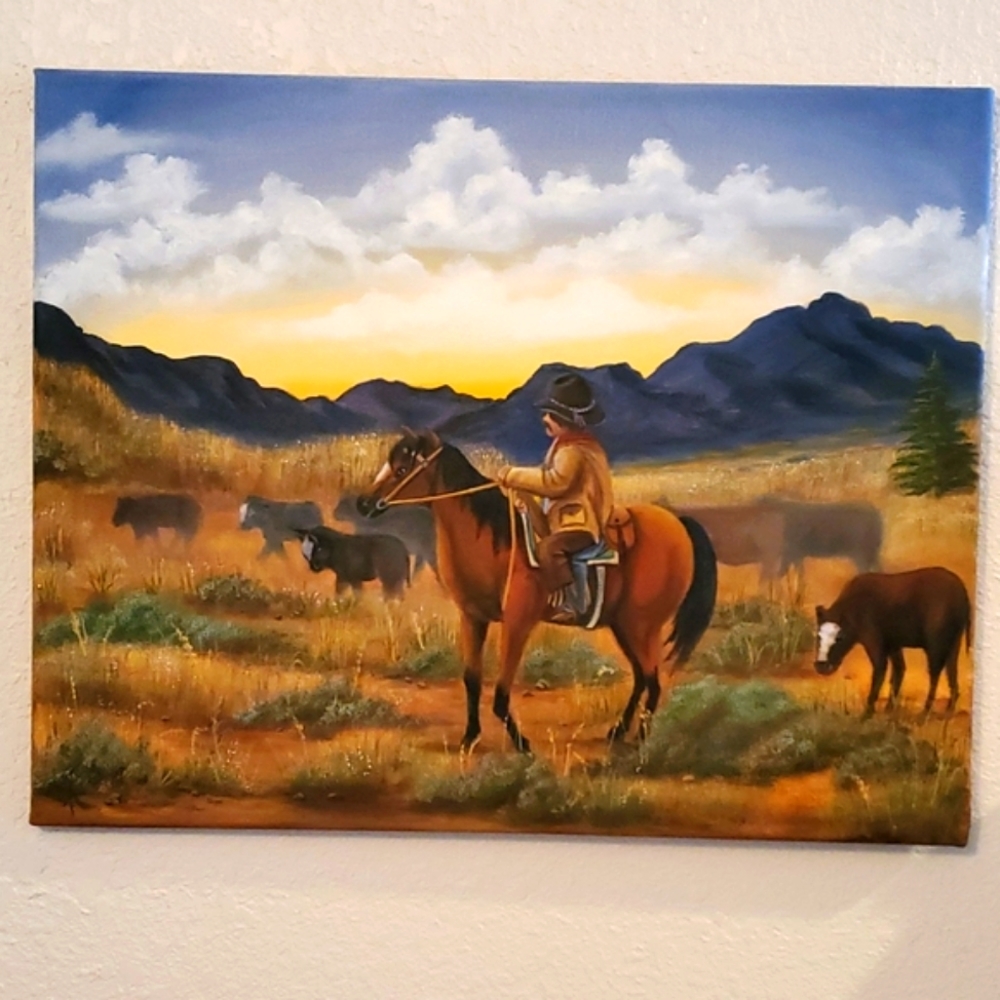 Origional Oil Painting 'Rising The Range'